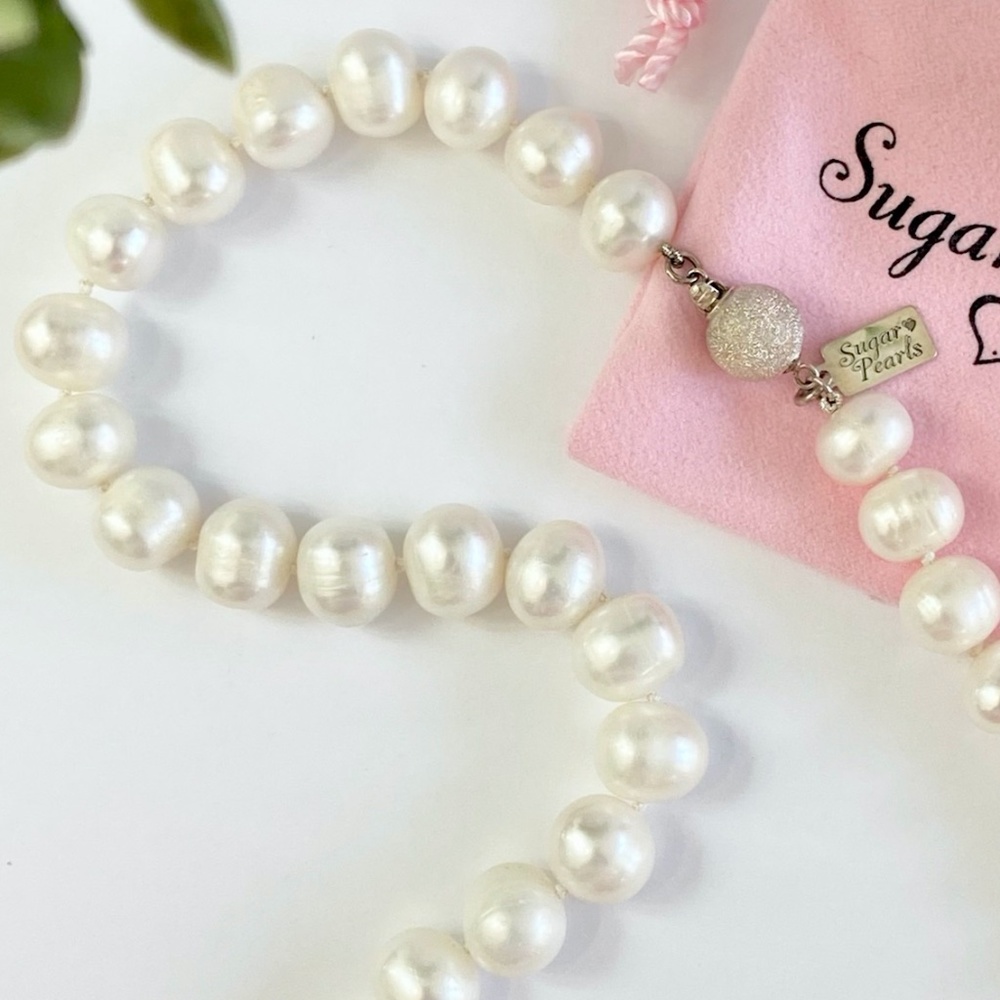 Chunky Freshwater Pearl Necklace/Hand Knotted - Picture 3 of 5